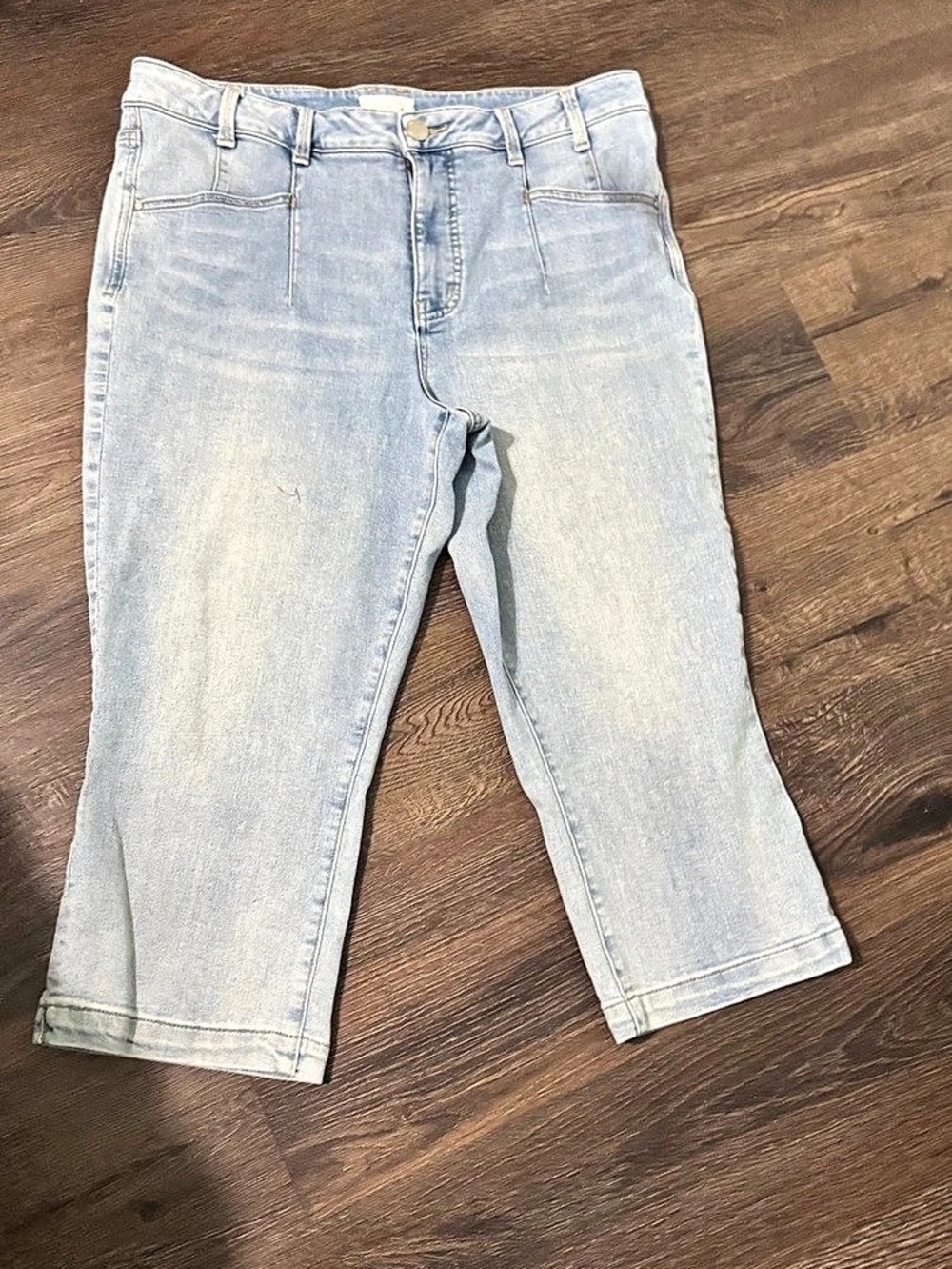 Maurices Everflex Straight Leg Crop Jeans Blue Waist 14